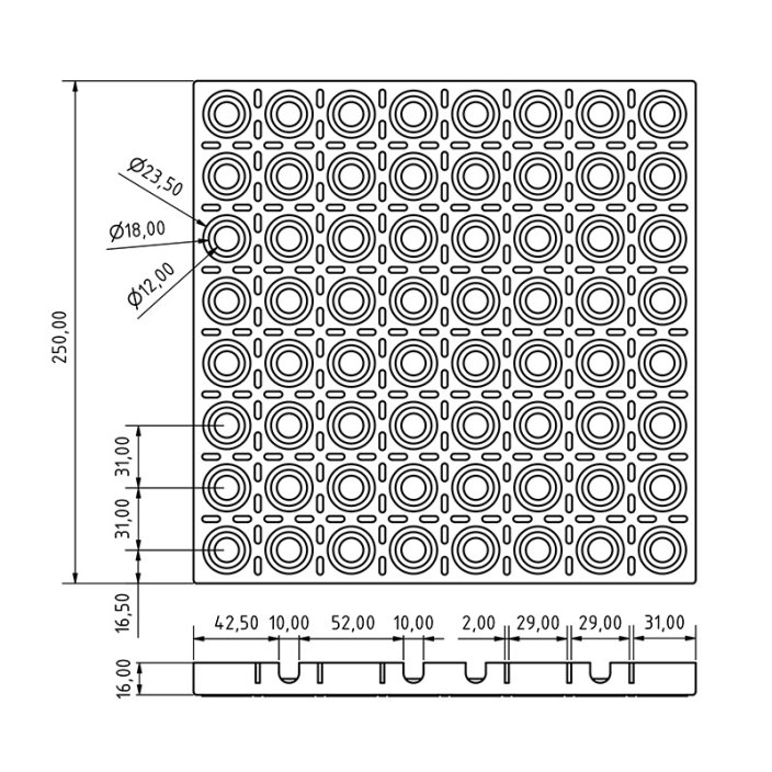 Plastic flooring - base plate