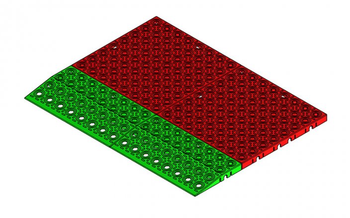 Nájezdová rampa 16 x 390 mm - Barva: Červená, Šířka: 50 cm