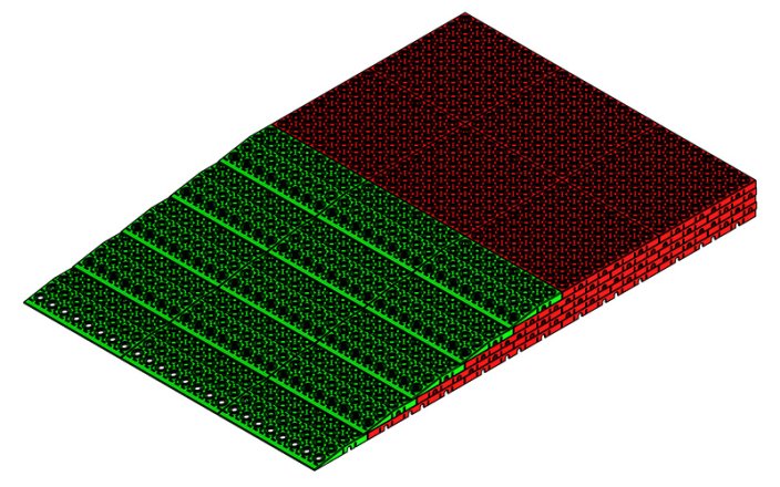 Access Ramp 80 x 1140 mm - Color: Red, Width: 200 cm