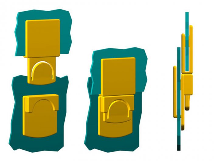 Briefcase Plastic Lock 922.0 - Color: White, Quantity: 20 000 - 39 999 pcs