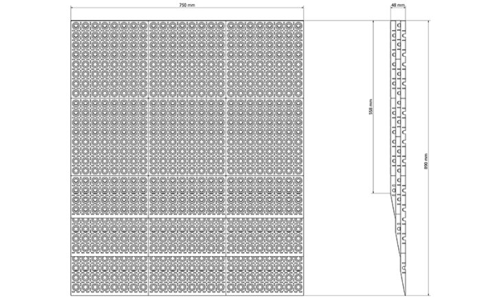 Nájezdová rampa 48 x 890 mm - Barva: Oranžová, Šířka: 175 cm