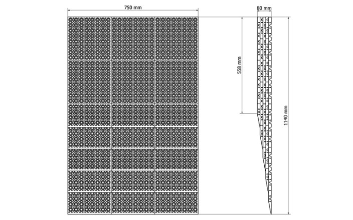 Access Ramp 80 x 1140 mm - Color: Red, Width: 200 cm