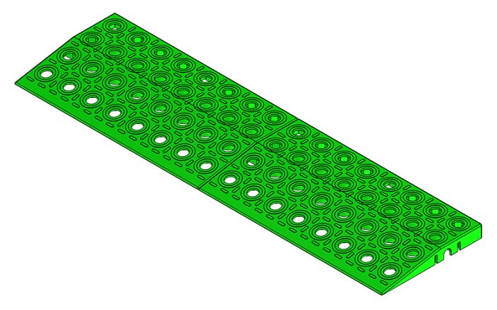 Access Ramp 16 x 140 mm - Color: White, Width: 75 cm