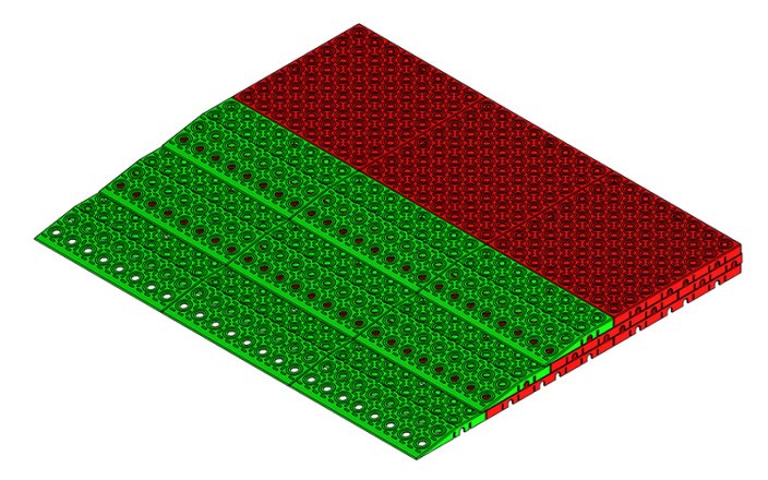 Nájezdová rampa 48 x 640 mm - Barva: Červená, Šířka: 150 cm