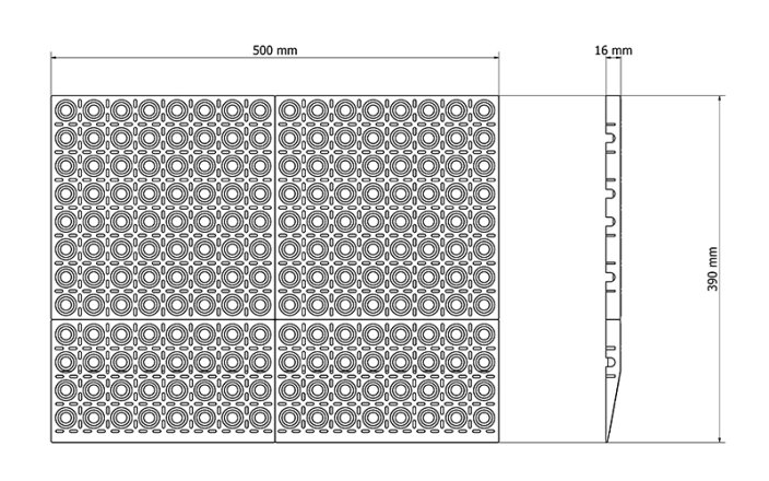 Access Ramp 16 x 390 mm - Color: Orange, Width: 50 cm